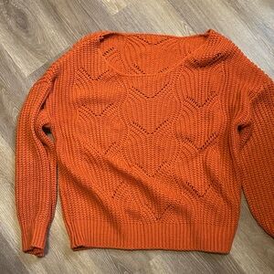 Cozy Orange Knit Sweater